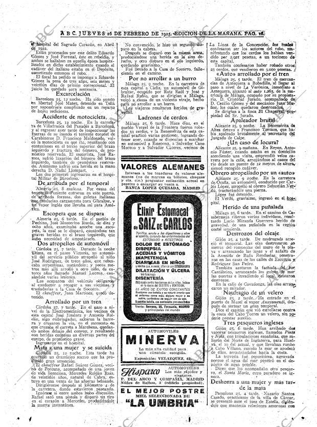 ABC MADRID 26-02-1925 página 16