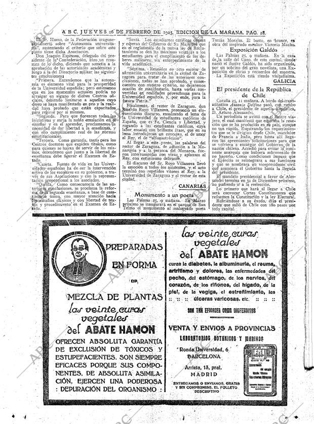 ABC MADRID 26-02-1925 página 18