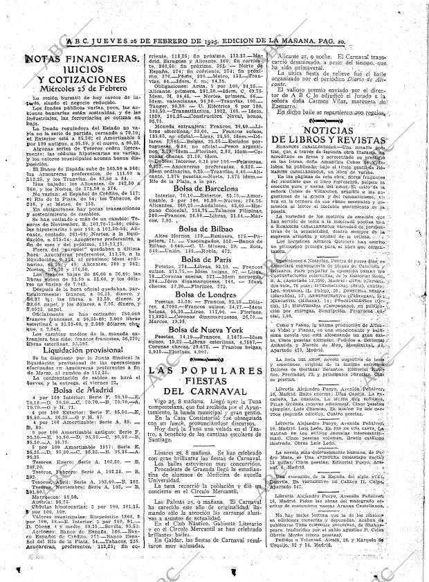 ABC MADRID 26-02-1925 página 20