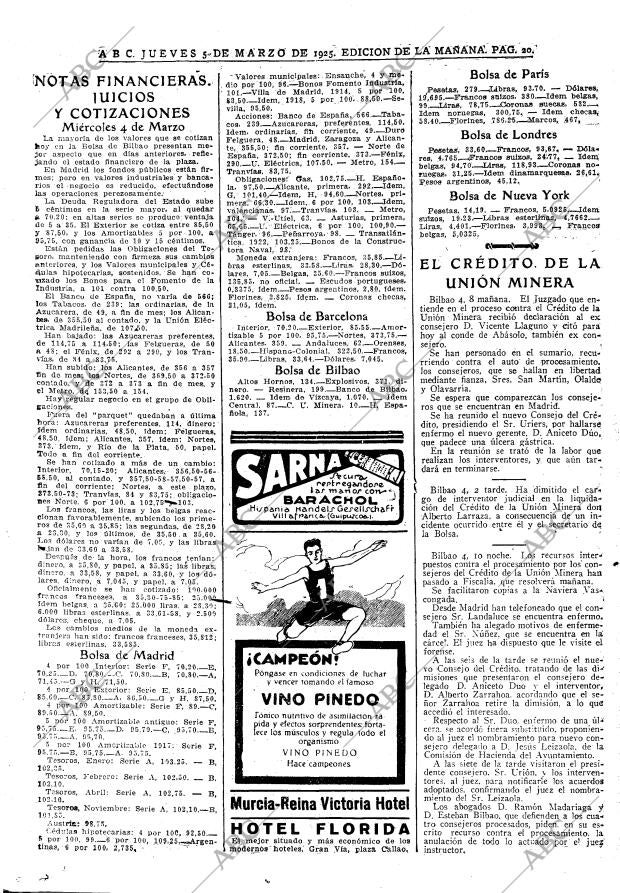 ABC MADRID 05-03-1925 página 20