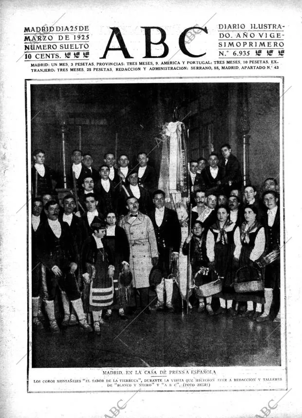 ABC MADRID 25-03-1925 página 1