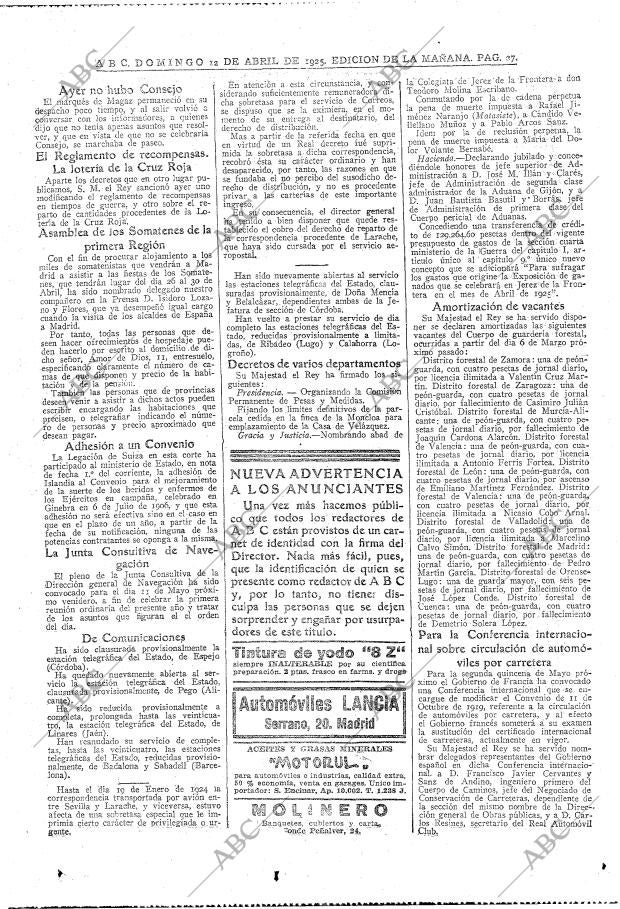 ABC MADRID 12-04-1925 página 27