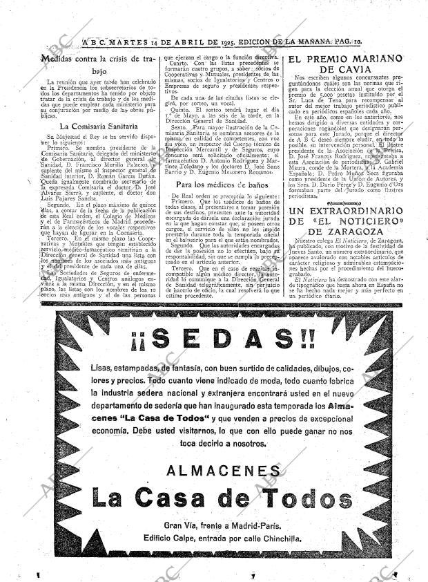 ABC MADRID 14-04-1925 página 10