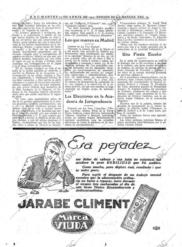 ABC MADRID 14-04-1925 página 14