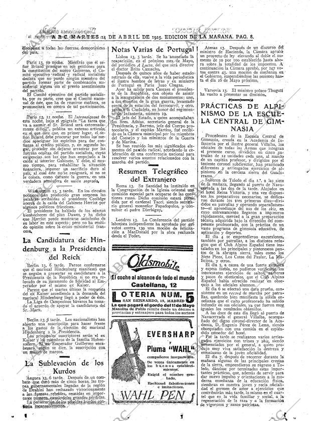 ABC MADRID 14-04-1925 página 8