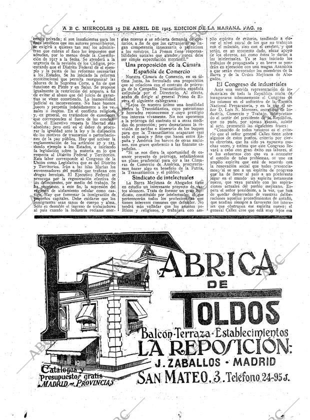 ABC MADRID 15-04-1925 página 10