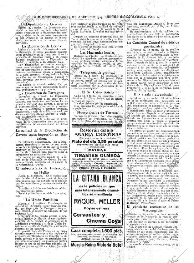 ABC MADRID 15-04-1925 página 14