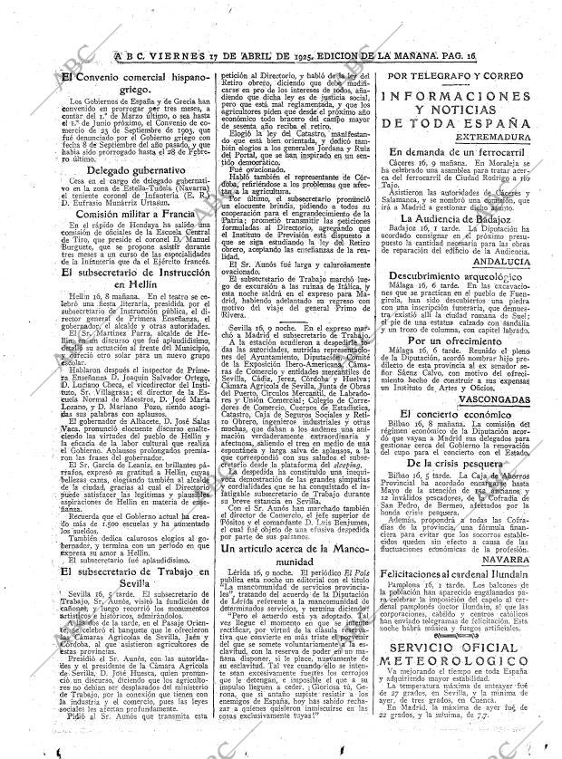 ABC MADRID 17-04-1925 página 16