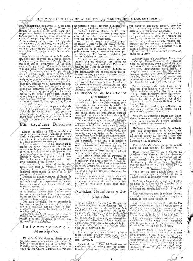 ABC MADRID 17-04-1925 página 20