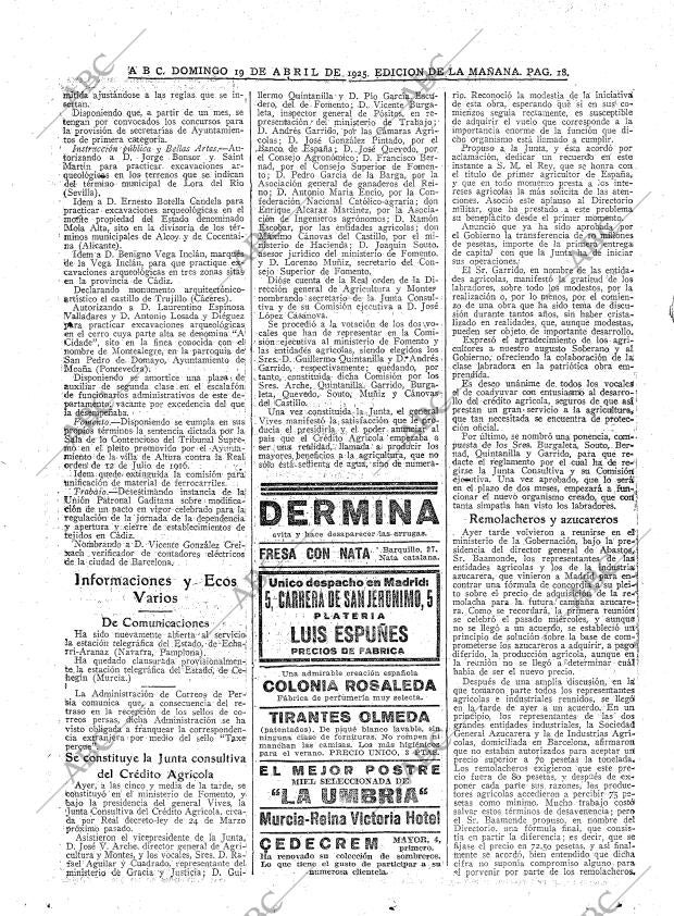 ABC MADRID 19-04-1925 página 18