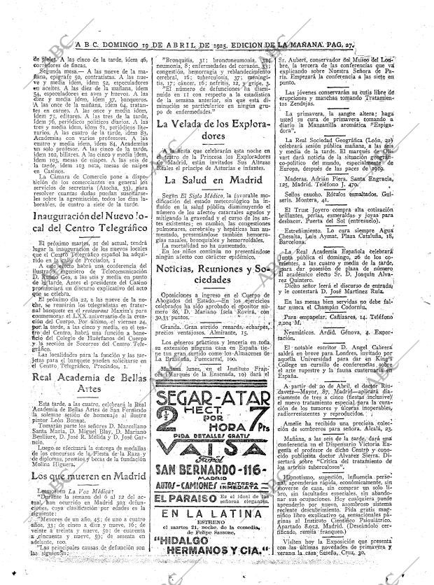 ABC MADRID 19-04-1925 página 27