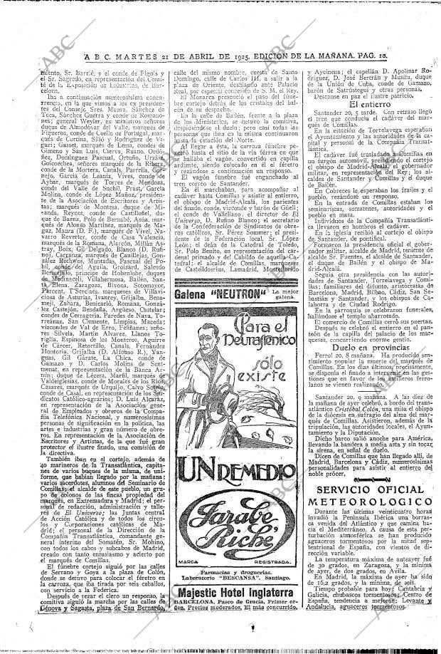 ABC MADRID 21-04-1925 página 10