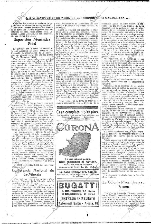 ABC MADRID 21-04-1925 página 14