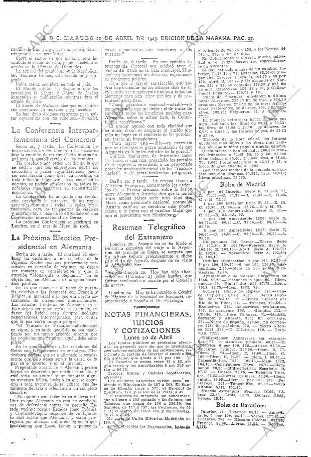 ABC MADRID 21-04-1925 página 27