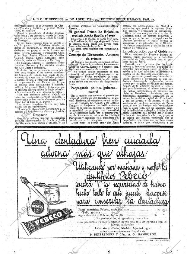 ABC MADRID 22-04-1925 página 12