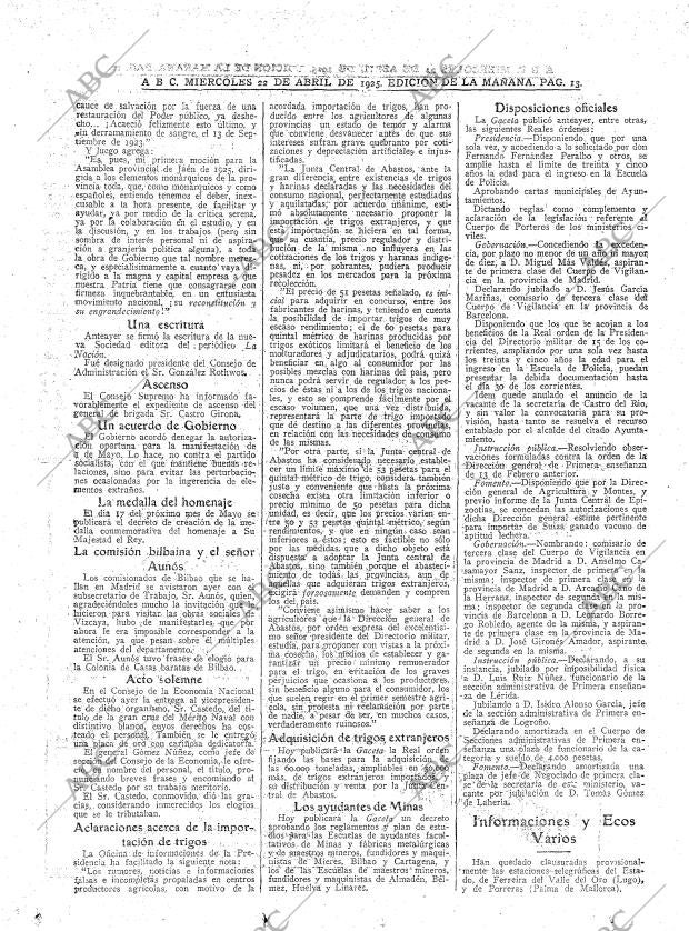 ABC MADRID 22-04-1925 página 13