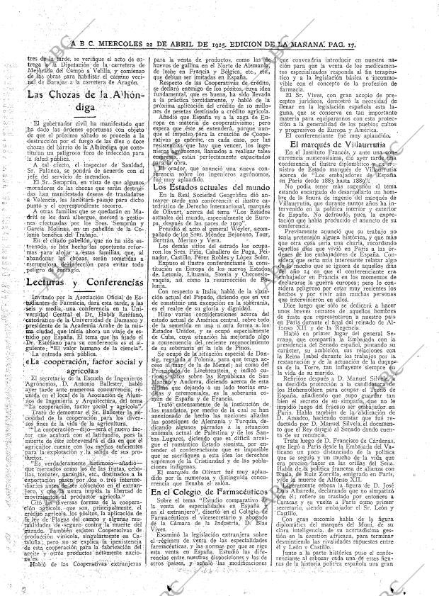 ABC MADRID 22-04-1925 página 17