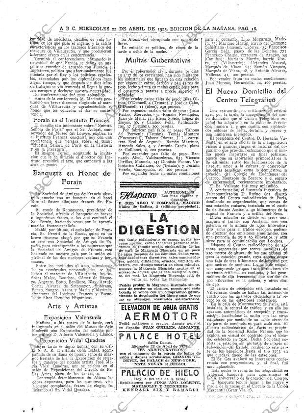 ABC MADRID 22-04-1925 página 18