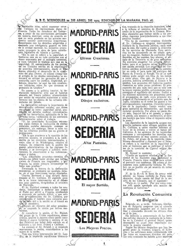 ABC MADRID 22-04-1925 página 26