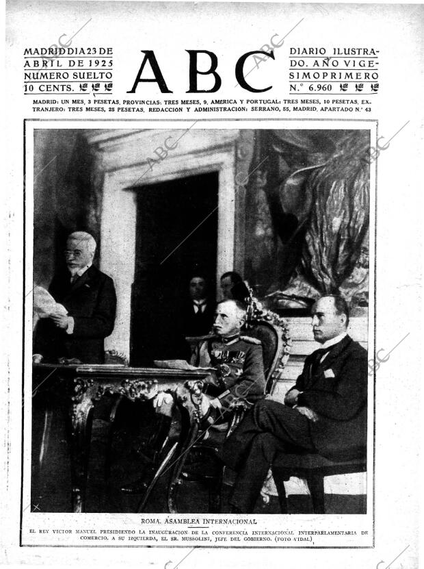 ABC MADRID 23-04-1925 página 1