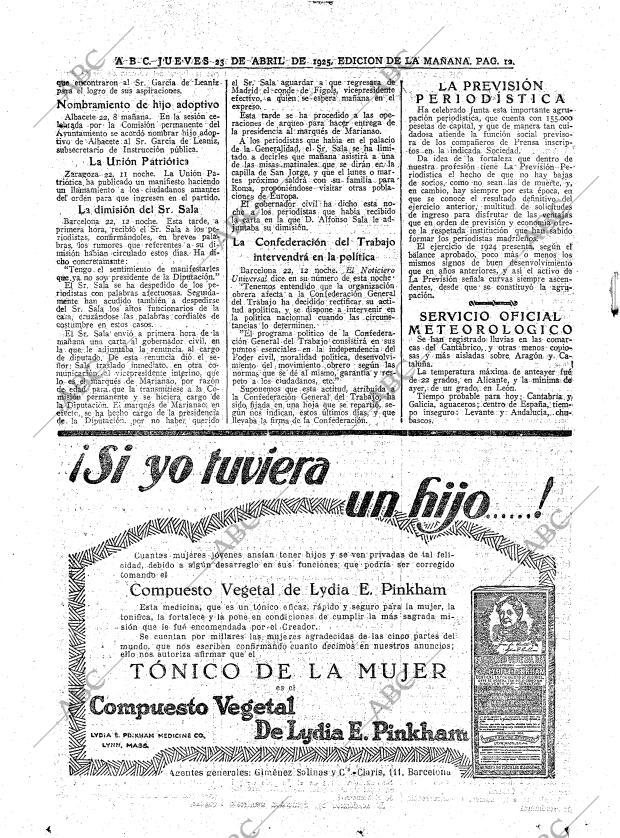 ABC MADRID 23-04-1925 página 12