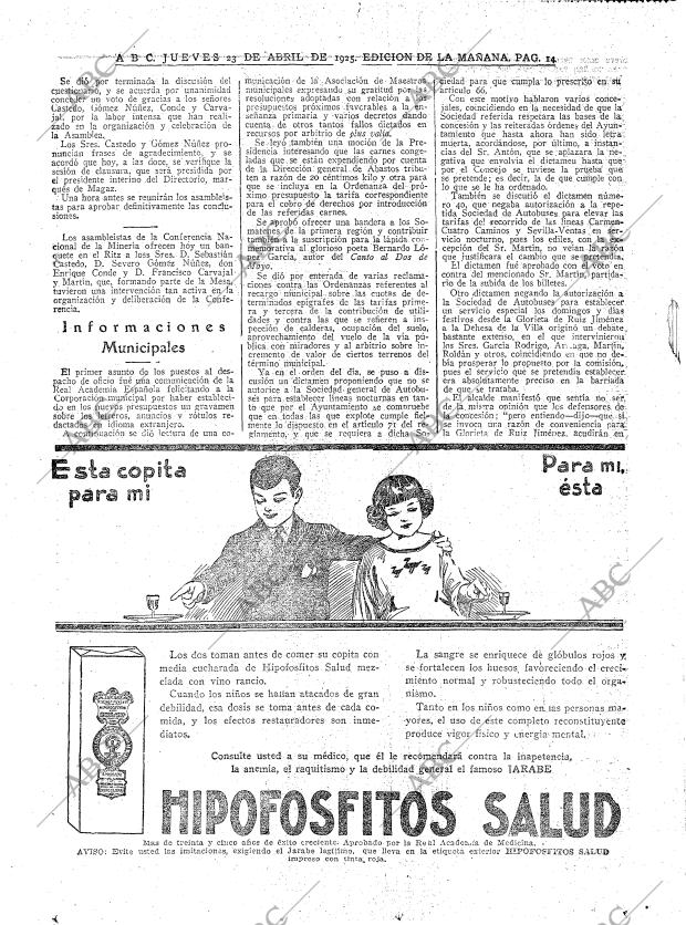 ABC MADRID 23-04-1925 página 14