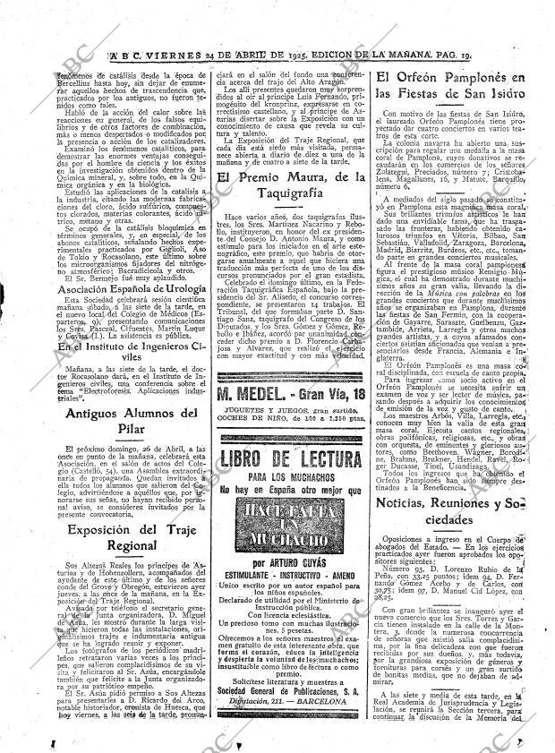 ABC MADRID 24-04-1925 página 19
