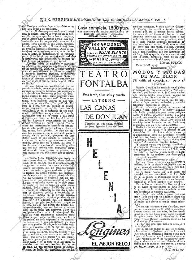 ABC MADRID 24-04-1925 página 8