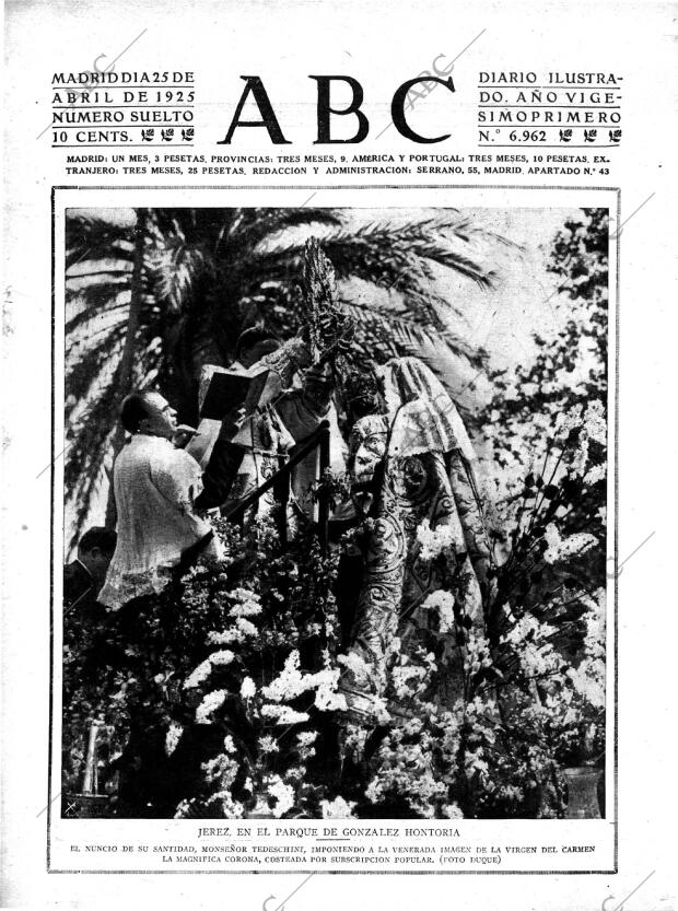 ABC MADRID 25-04-1925 página 1