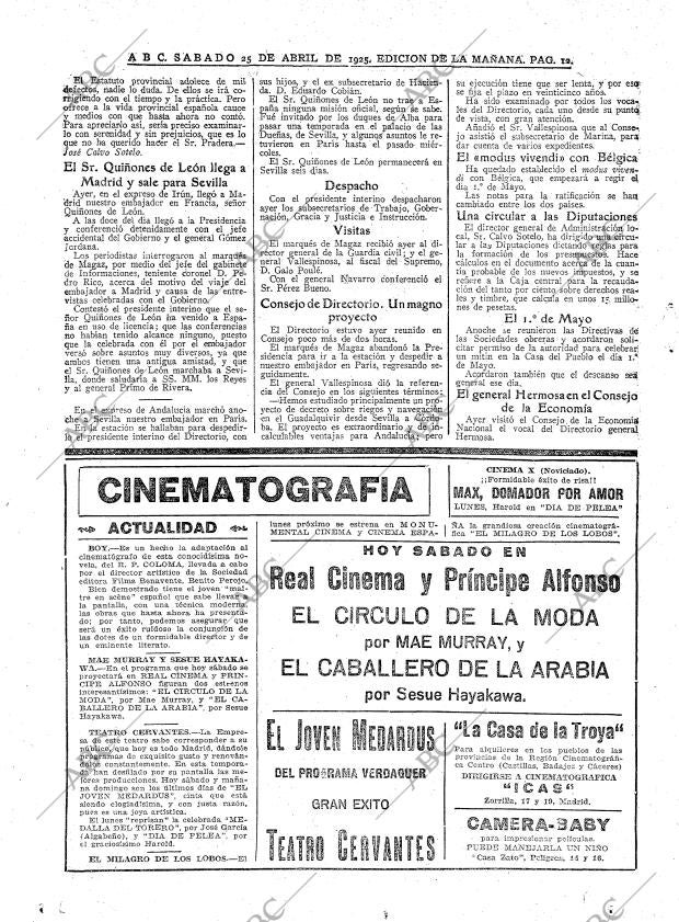 ABC MADRID 25-04-1925 página 12