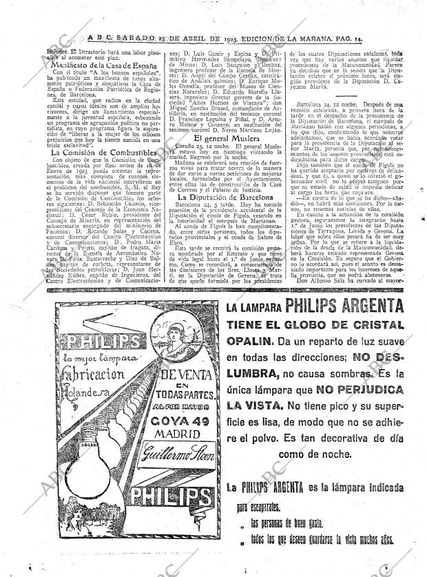 ABC MADRID 25-04-1925 página 14