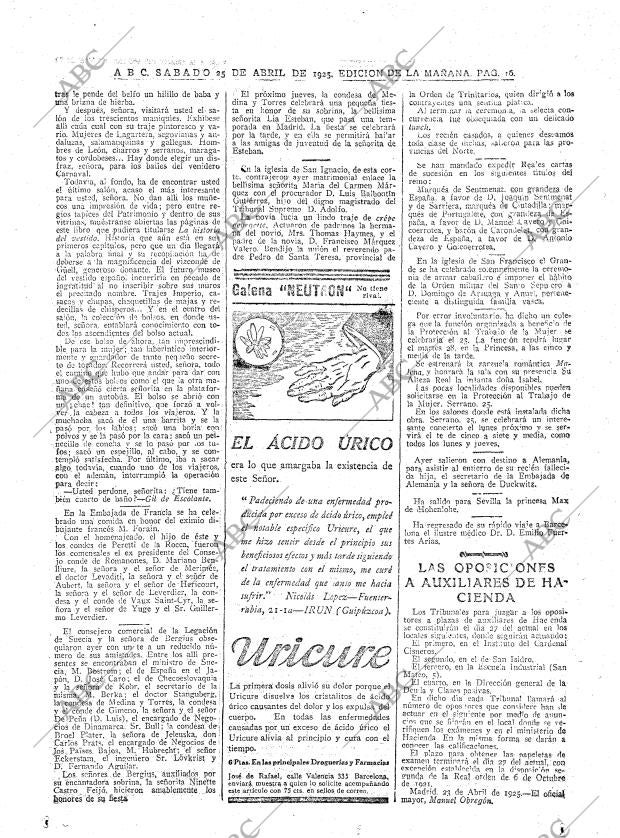 ABC MADRID 25-04-1925 página 16