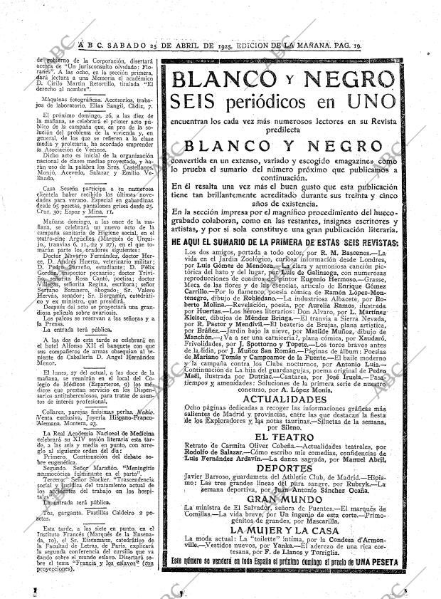 ABC MADRID 25-04-1925 página 19