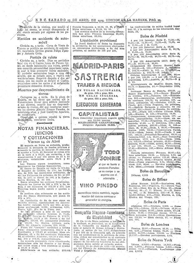 ABC MADRID 25-04-1925 página 22