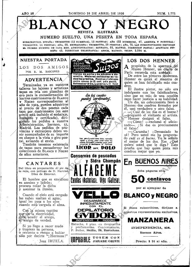 BLANCO Y NEGRO MADRID 26-04-1925 página 3