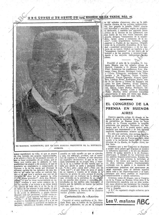 ABC MADRID 27-04-1925 página 18