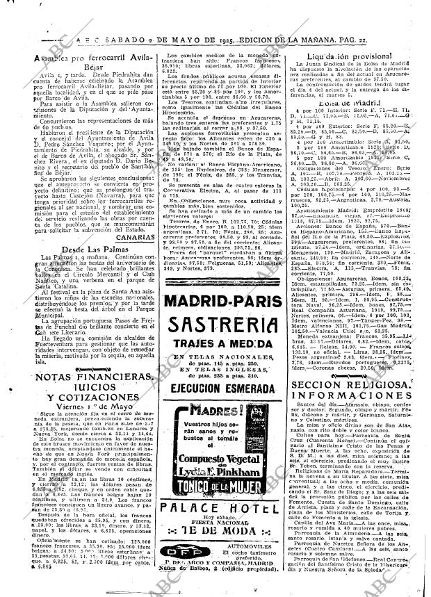 ABC MADRID 02-05-1925 página 22