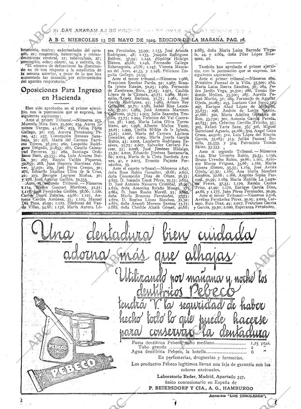 ABC MADRID 13-05-1925 página 16
