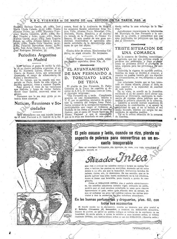 ABC MADRID 22-05-1925 página 16