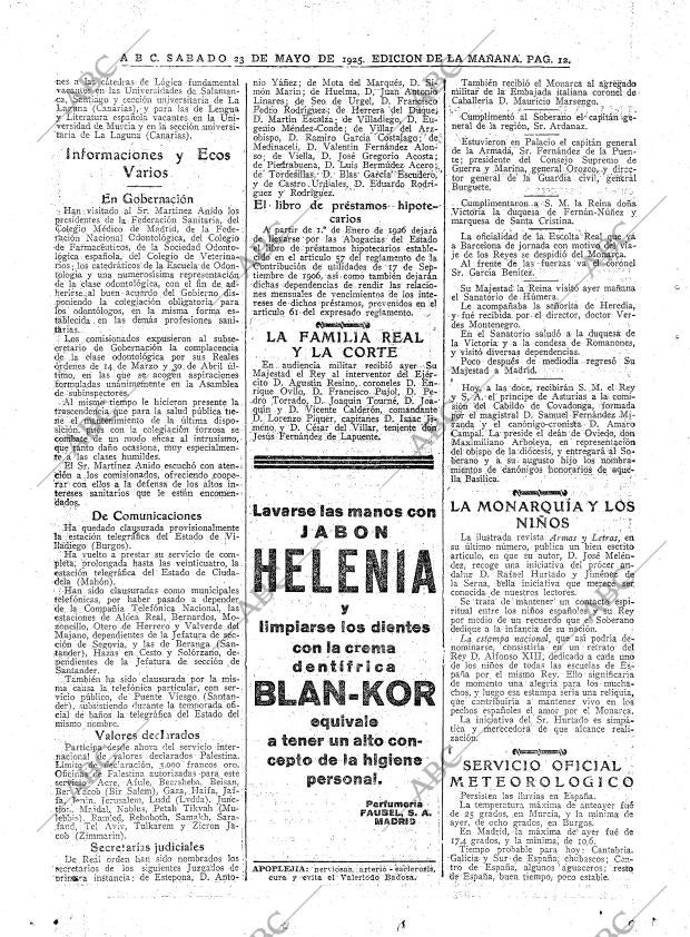 ABC MADRID 23-05-1925 página 12