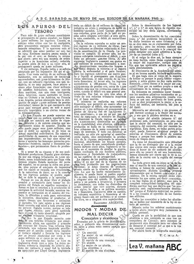 ABC MADRID 23-05-1925 página 7
