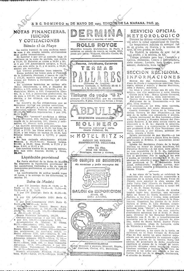 ABC MADRID 24-05-1925 página 37