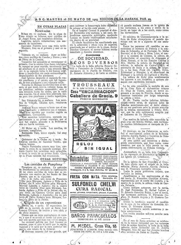 ABC MADRID 26-05-1925 página 20