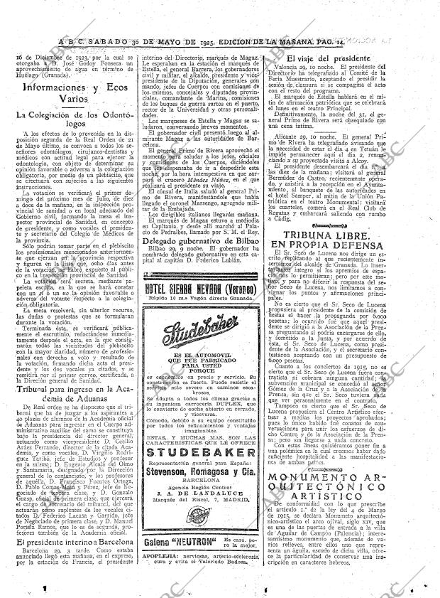 ABC MADRID 30-05-1925 página 14