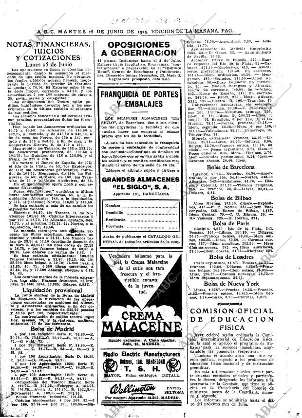 ABC MADRID 16-06-1925 página 16