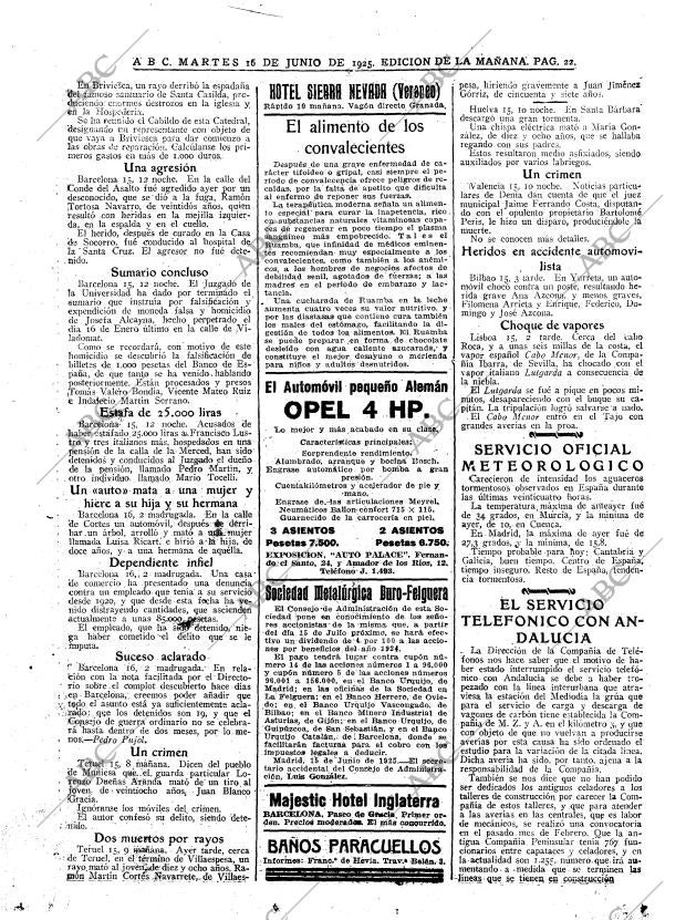 ABC MADRID 16-06-1925 página 22