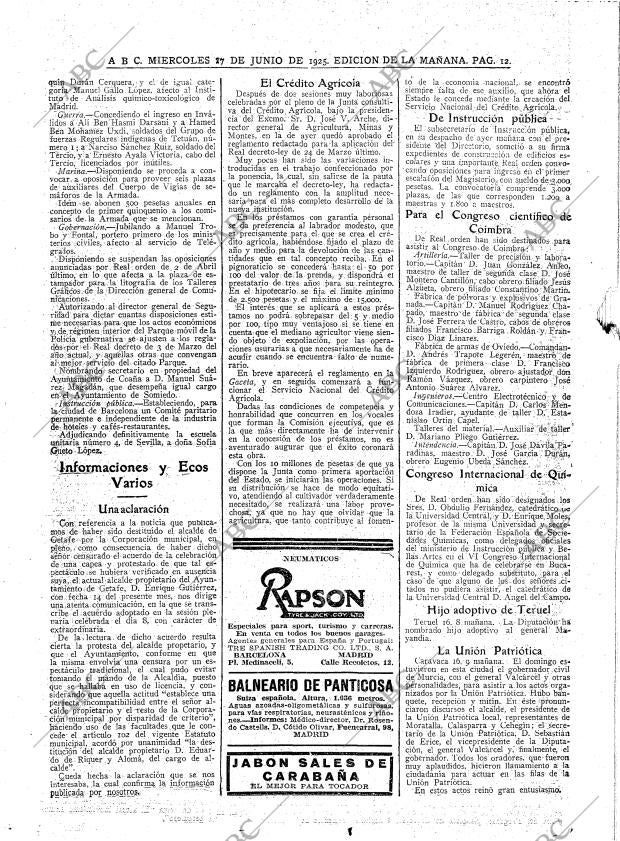 ABC MADRID 17-06-1925 página 12