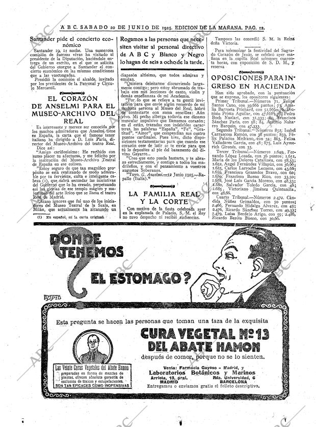 ABC MADRID 20-06-1925 página 12