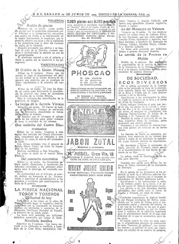 ABC MADRID 20-06-1925 página 21
