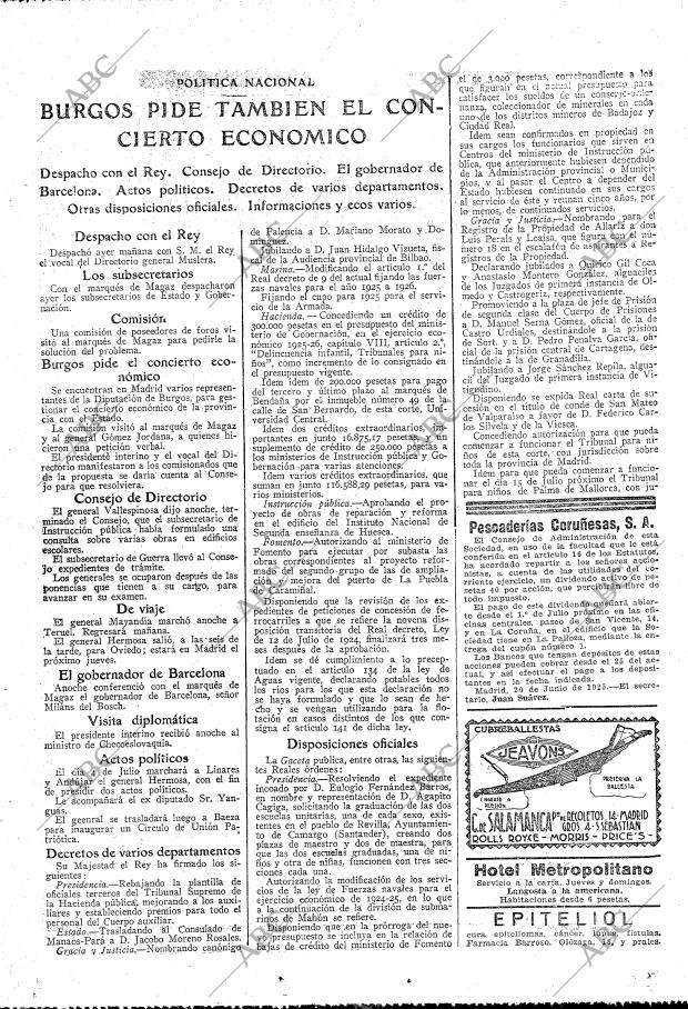 ABC MADRID 21-06-1925 página 19